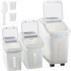 VEVOR Ingredient Storage Bin, 11.4+5.8+3.4 Gal Capacity Shelf Ingredient Bin, 500 Cup Flour Bins on Wheels Commercial Prosave Shelf-storage Ingredient