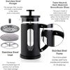 Mini French Press 12 oz; Small French Press Coffee Maker 350 ml; Heat Cold Coffee Brewer Camping Coffee Press
