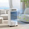 HOMCOM 29" Evaporative Air Cooler with Ice Packs, 3-In-1 Ice Cooling Fan, Portable Swamp Cooler with 2.6 Gal Water Tank, Timer, Oscillating, Remote, f